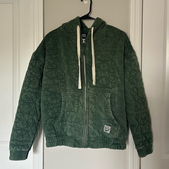 BDG Urban Outfitters Teddy Bear Quilted Zip - Picture 1 of 4